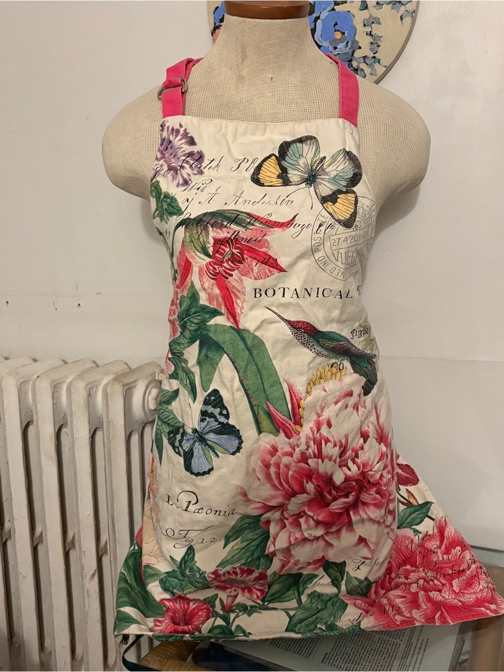 Michel Design Works Floral Botanical Cotton Apron with Adjustable Neck Strap